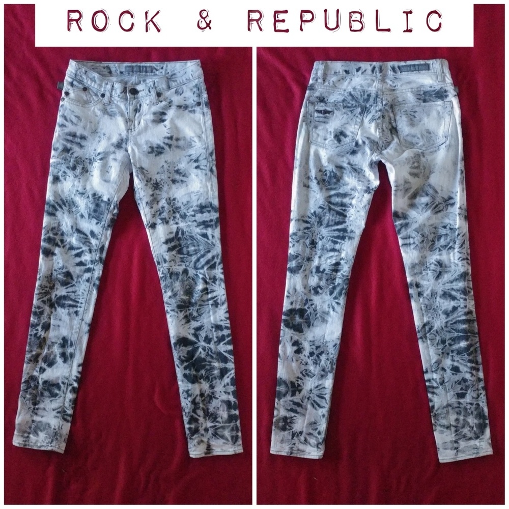 R&R Berlin - tye dye white jeans - winter camo